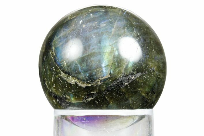 Flashy, Polished Labradorite Sphere - Great Color Play #350038